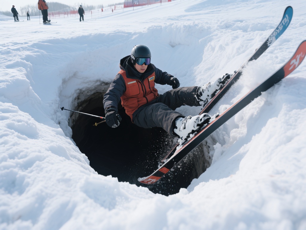 男子滑雪坠深洞,好心滑友冒险相救结深情 滑雪爱好者李先生在某知名滑雪场滑行时,不